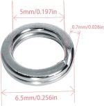 100PCS Bait Fishhook Swivel Pin Connection Fishing Split Rings Stainless Steel High Strength Hyper Flat Wire Heavy Duty Fishing Tackle Jigging Lure Connector, Inner Diameter 5mm - Image 2