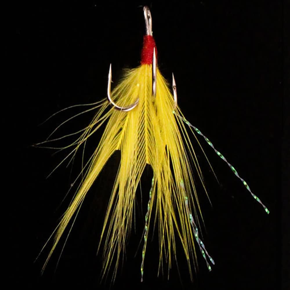 51lxEdQanYL._AC_SL1000_.jpg 20Pcs Treble Fishing Hooks with Feather Size Stainless Steel Barbed Sharp Triple Fishhook with Box for Saltwater Freshwater - Image 1