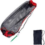 Fish Protection Mesh Bags, Drawstring Catch Landing Net, Fishing Bait Bag Live Bait Net Basket Drawstring Net Bag Cage for Fishing