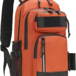 35L Fishing Backpack with Rod Holder, Waterproof Tackle Sling Crossbody Bag with Multi Pocket for Fishing Camping Hunting Hiking, Orange