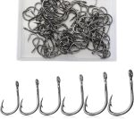 Circle Fishing Hooks, Extra Strong Fish Hook Stainless Steel Fishing Hooks (Box of 100)