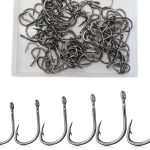 Circle Fishing Hooks, Extra Strong Fish Hook Stainless Steel Fishing Hooks (Box of 100)