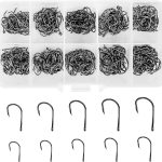 Fishing Hooks Set, High Carbon Steel Jig Bait Fish Hooks, Bulk Fishing Hooks Strong Sharp Small Fish Hooks for Freshwater Seawater