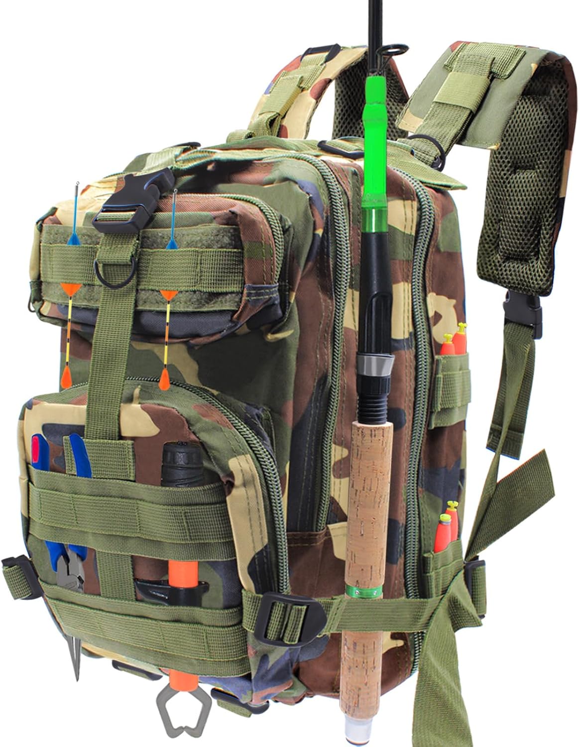 71kt3ivyEOL._AC_SL1500_.jpg Lightweight Fishing Tackle Backpack Professional Water-Resistant All-in-One Rod Holder & Gear Storage - Image 1