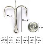 Fishing Treble Hooks Classic Fishhooks - 20/50PCS High Carbon Steel Hooks 3551 Silver Extra Strong Sharp Triple Hooks for Fishing Split Ring Saltwater & Freshwater Lures - Image 2