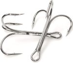 Fishing Treble Hooks Classic Fishhooks - 20/50PCS High Carbon Steel Hooks 3551 Silver Extra Strong Sharp Triple Hooks for Fishing Split Ring Saltwater & Freshwater Lures