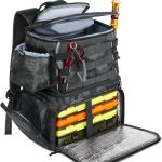 Fishing Backpack, Water Resistant Fishing Tackle Box Bag with Rod Holders & Cooler, Gear Gifts for Men